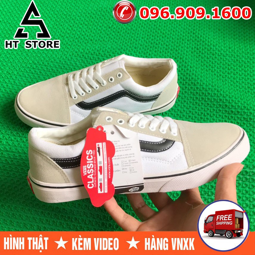 XIÊU Giày vans old skool kelly geen trắng sóng đen mũi nỉ | Full box nhé | < 2020 new new tt