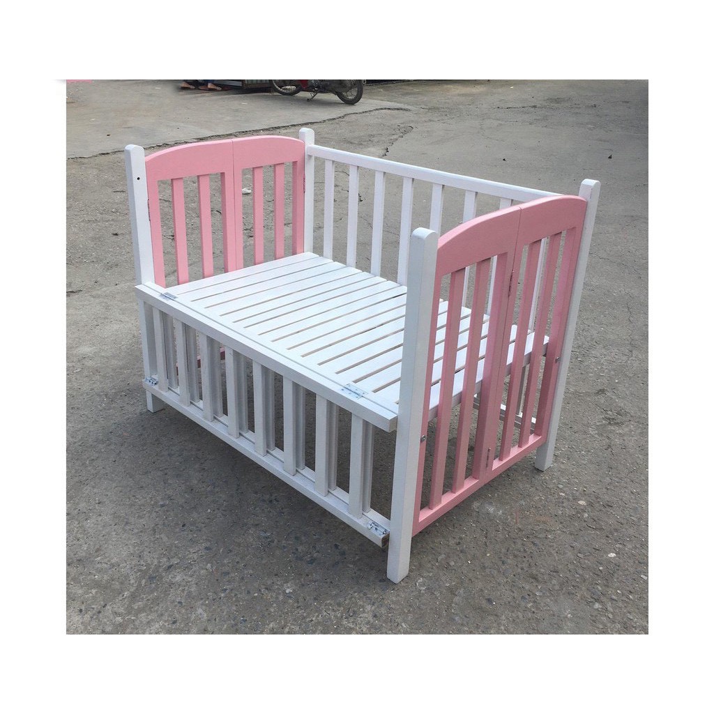 Cũi Cho Bé - Cũi Giường Gỗ Quế Tự Nhiên 100% SƠN MÀU