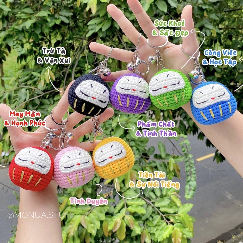 Móc Khoá Len Daruma May Mắn 🍀🧧Len Móc Thủ Công || Quà Tặng Đáng Yêu || Monua.stuff 🦀