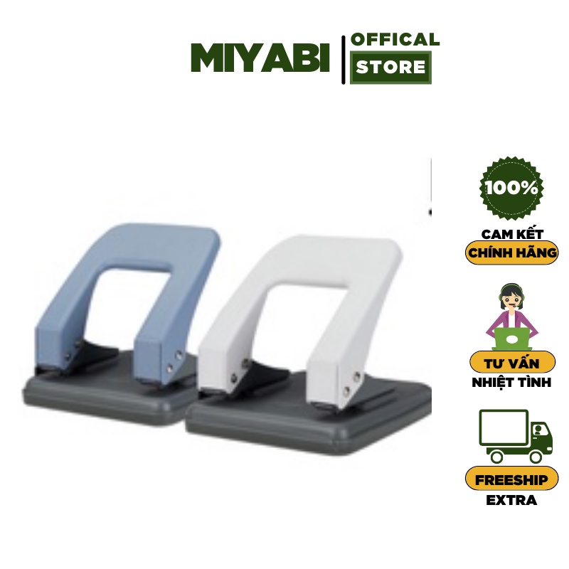 Máy đục lỗ 35 tờ Deli, 3 màu  Xanh dương, Ghi xám - 1 cái E0104 dùng cho văn phòng tiện dụng giá rẻ