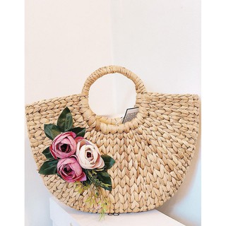 Túi Lục bình đính hoa hồng