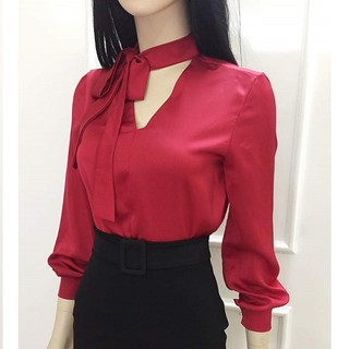 Áo Sơ Mi Nữ Công Sở GIÁ SỈ Cổ Cột Dây Nơ Nhiều Kiểu