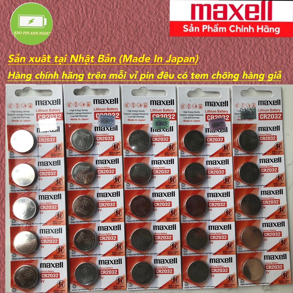 Pin CR2032 Chính Hãng Maxell Lithium 3v - Pin Remote Smartkey Ô tô Xe Máy Đồng Hồ Thiết Bị Các Loại