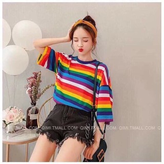 HỖ TRỢ SHIP - ÁO THUN CẦU VỒNG NỮ OVERSIZE