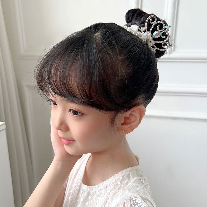 Dây Cột Tóc Cao Su Hình Vương Miện Công Chúa Đính Hạt Ngọc Trai Phong Cách Hàn Quốc Mới 2022 Cho Bé Gái