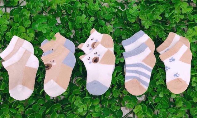 Set 5 Đôi Tất Hình thú Cổ  thấp Cho Bé hãng kidsock [ Cam Kết Đẹp Y Hình]