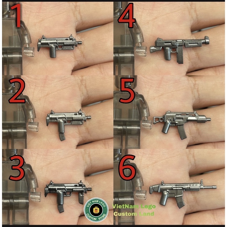 Phụ kiện lego: các loại súng chiến đấu v1 ( không kèm minifigude)