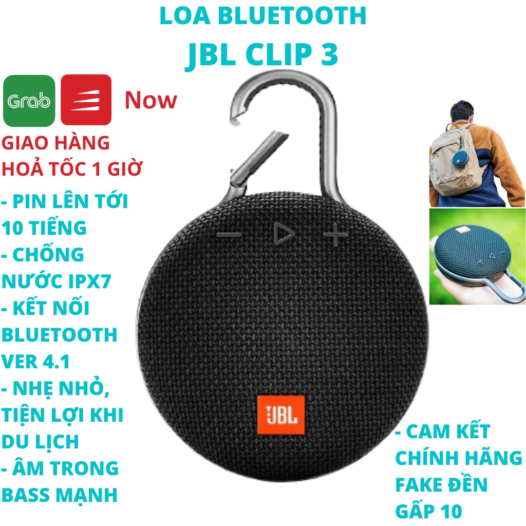 Loa Bluetooth JBL CLIP 3 chính hãng nobox new 100% - bảo hành 6 tháng đổi mới