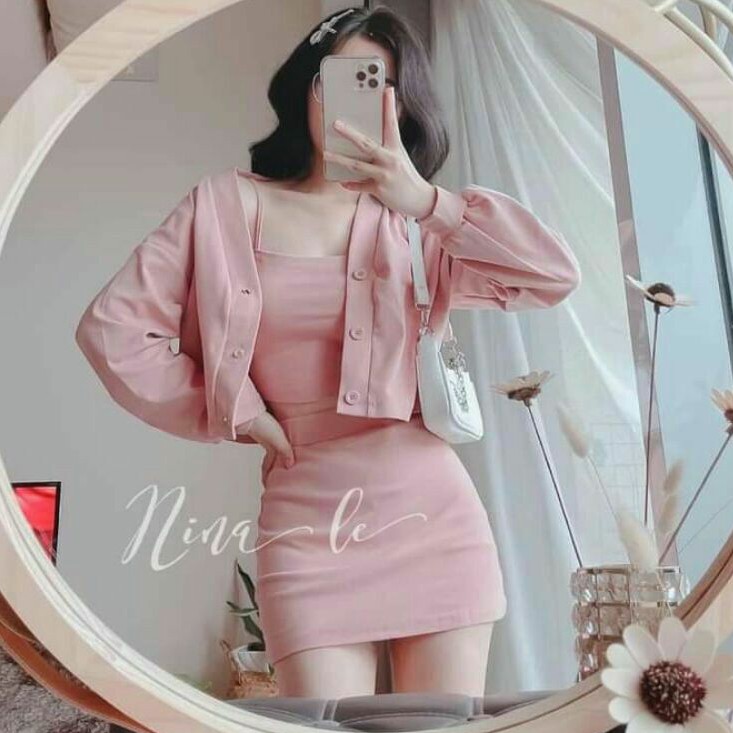 Sét 3 món ,chân váy ngắn  kèm ao 2 món ❤Freeship❤sét áo croptop chân váy kèm áo  khoác (ảnh thật)