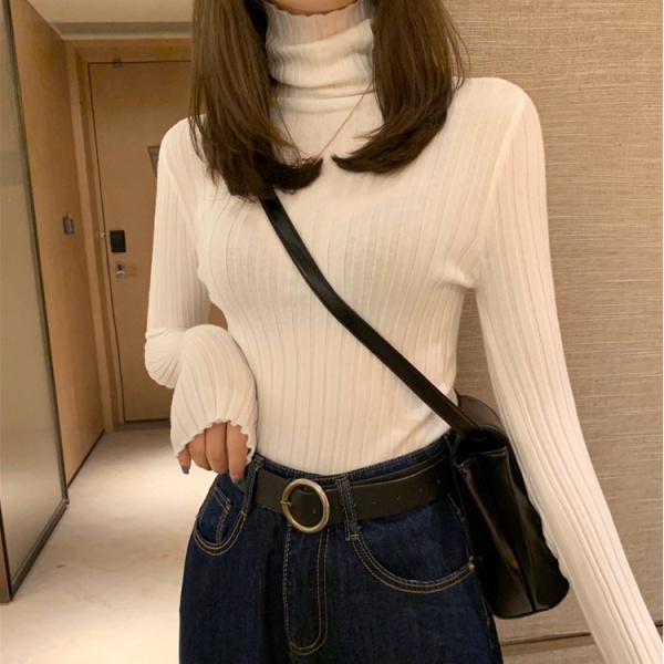 Áo Sweater Dệt Kim Tay Dài Cổ Lọ Thời Trang Thu Đông Cho Nữ