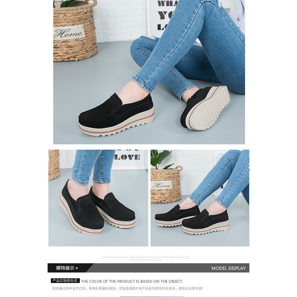 Giày Da Thật Đế Mềm Tăng Chiều Cao 5cm Thiết Kế Sành Điệu Cho Nữ | BigBuy360 - bigbuy360.vn