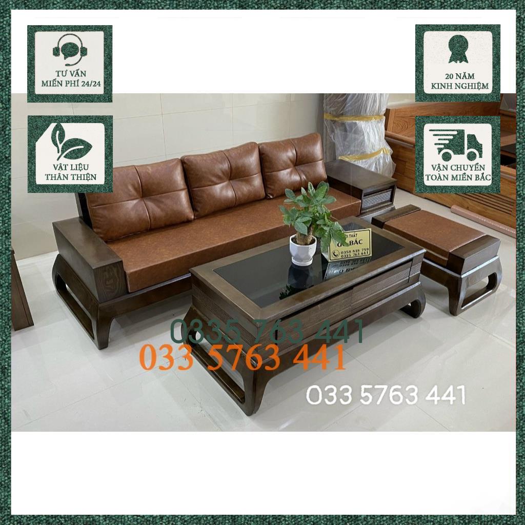 Bàn ghế gỗ phòng khách 3 món gỗ sồi nga 100% ghế sofa phòng khách bộ sofa phòng khách ghế giường