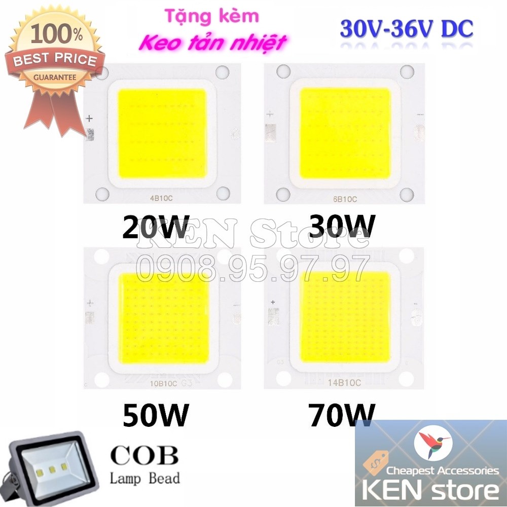 Bóng led 20W / 30W / 50W / 70W điện 30V - 36V DC V2.0