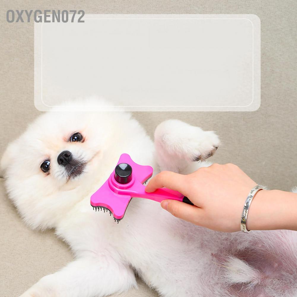 Lược chải có hạt mát xa tự làm sạch loại bỏ lông rụng cho cún và mèo cưng
