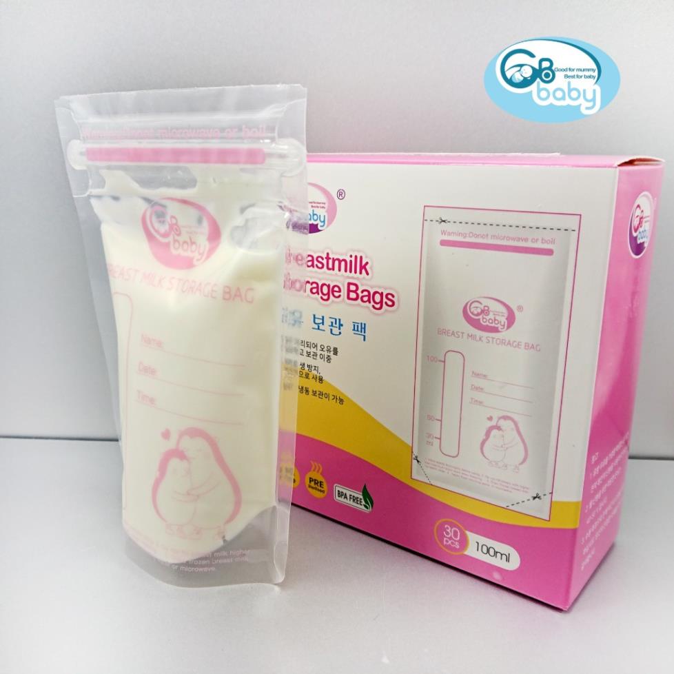 Túi trữ sữa 250ml GB Baby 2 khóa Zipper công nghệ Hàn Quốc - ăn toàn cho bé