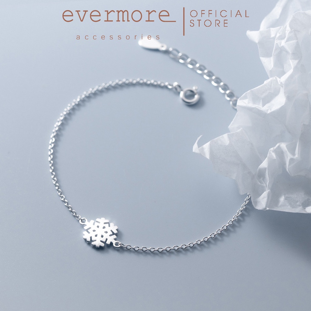 Vòng tay bạc EVERMORE, lắc tay hoa tuyết bạc Ý 925 nguyên chất, thanh lịch, minimalism - L006