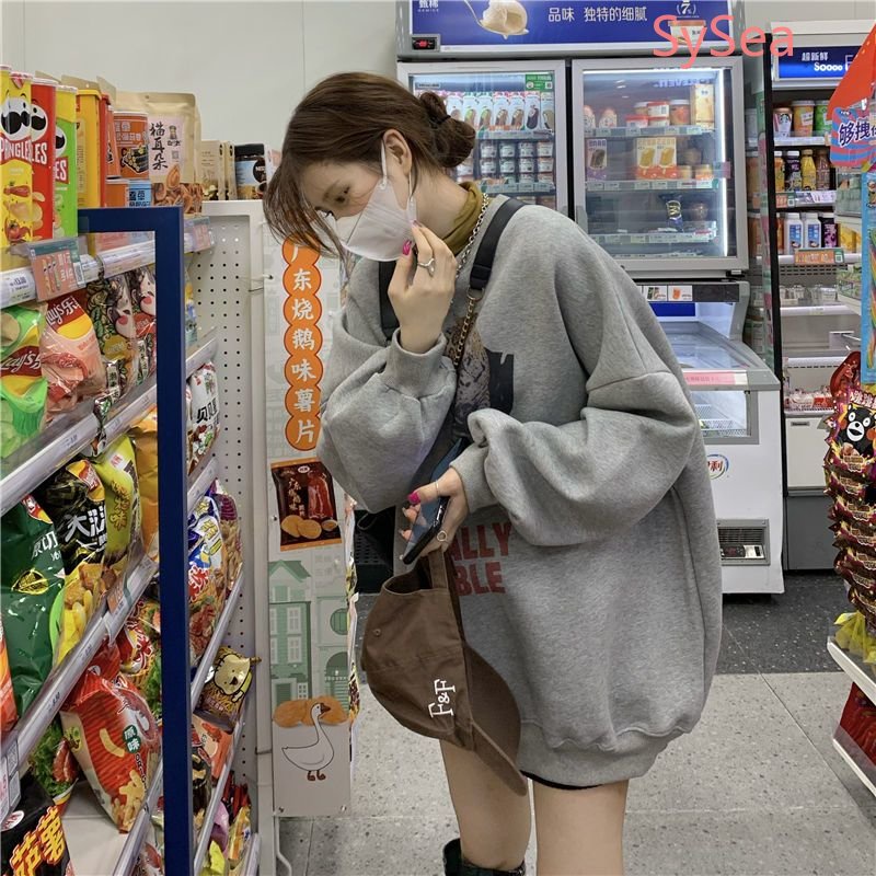 Áo Nỉ In Họa Tiết Hoạt Hình Phong Cách Retro Hàn Quốc