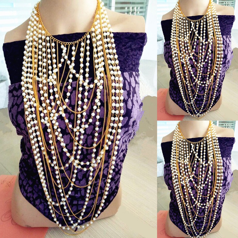 Vòng Cổ Đính Hạt Không Độc Hại Bằng Hợp Kim Cho Nữ