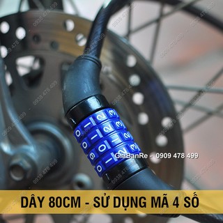 DÂY KHÓA CÁP XOẮN CHỐNG CẮT TONYON /ALEX DÙNG MÃ SỐ  LOẠI TỐT - 6132