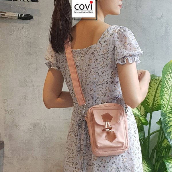 Túi Vải Đeo Chéo, Vải Canvas cho nữ Thương Hiệu COVI nhiều màu sắc - T42