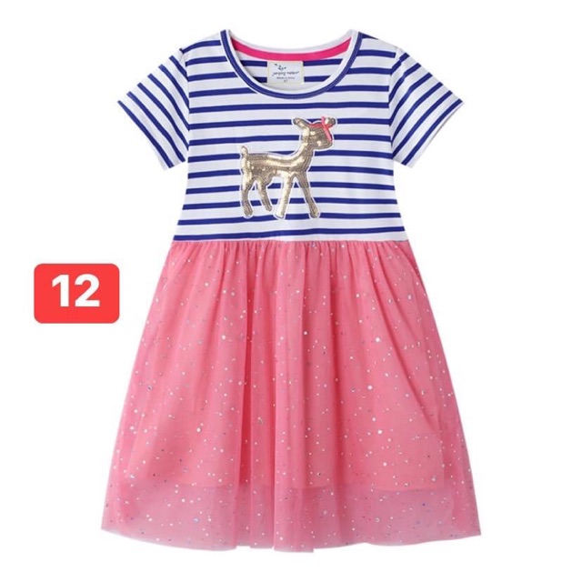 Váy Jumping meters ren kẻ xanh