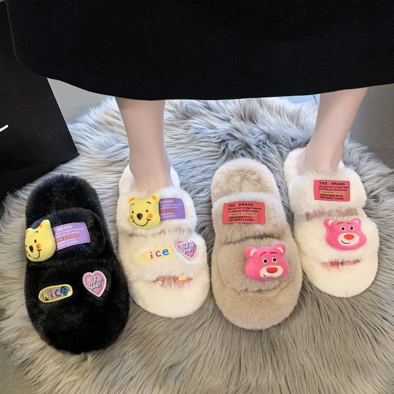 Dép Bông Đi Trong Nhà Chống Trượt Hình Hoạt Hình Dễ Thương Cho Nữ