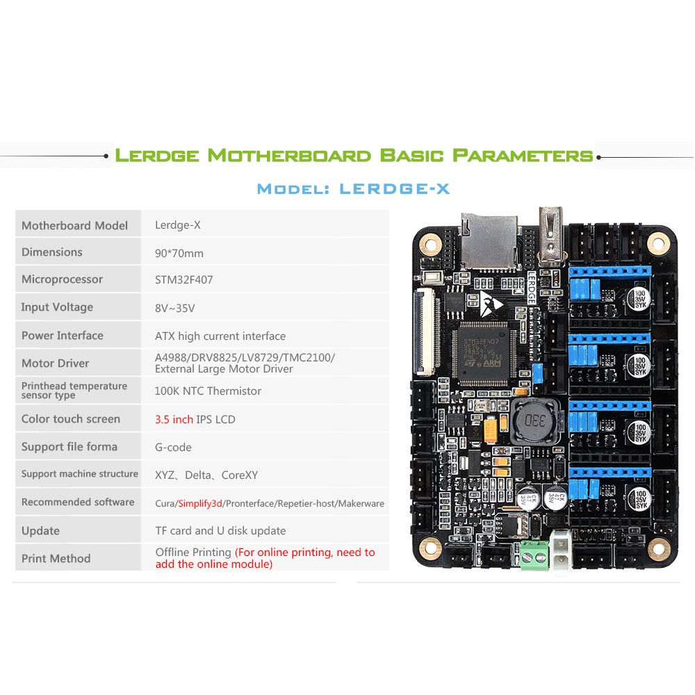 Board mạch LERDGE-X BOARD 32 BIT thương hiệu cao cấp chính hãng dành cho máy IN 3D