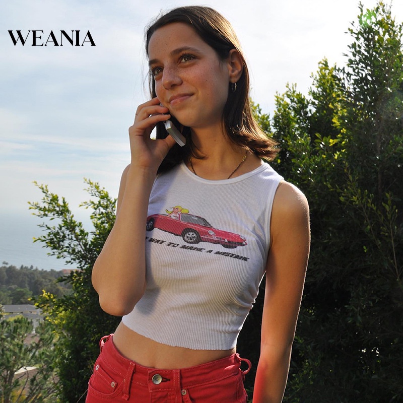 Áo Tank Top Hoạ Tiết In Thiết Kế Đơn Giản Hợp Thời Trang