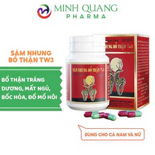 Viên uống SÂM NHUNG BỔ THẬN TW3 giúp bổ thận, tráng dương lọ 30 viên