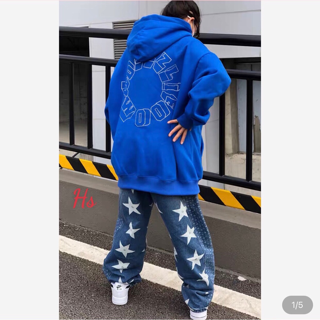 Áo hoodie xanh in ezl MEMN 786