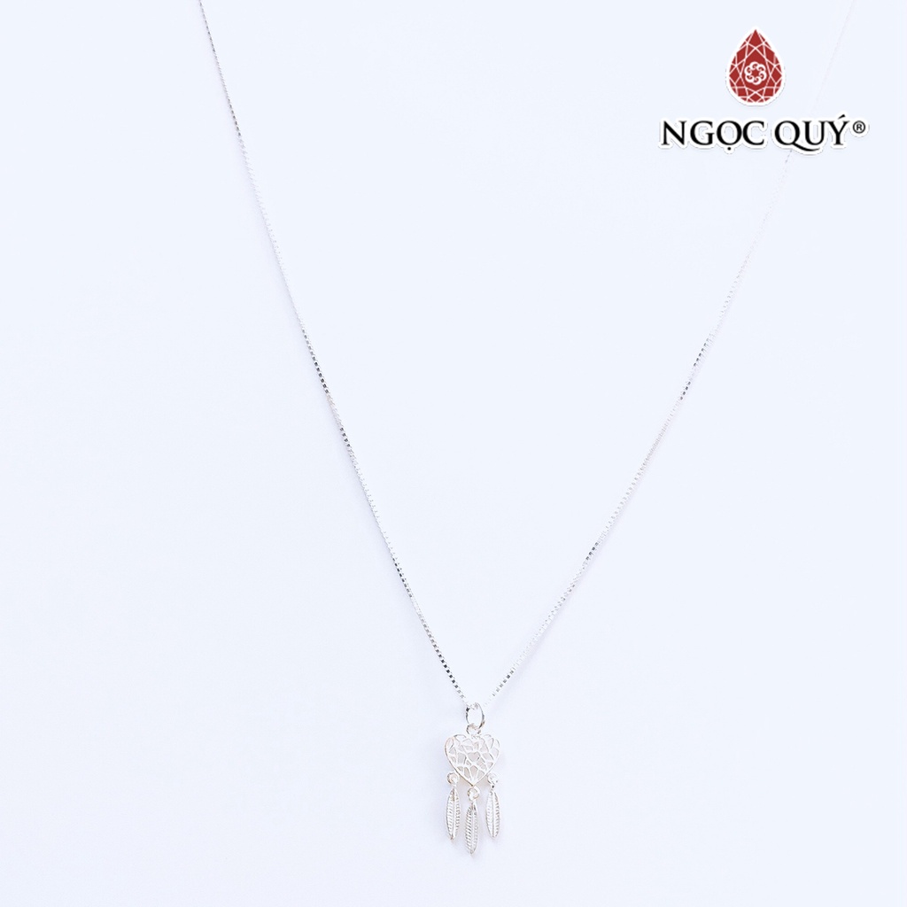 Dây chuyền bạc mặt dreamcatcher hình trái tim - Ngọc Quý
