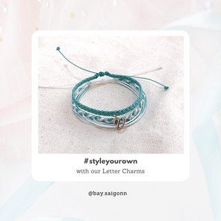 Set vòng pastel charm chữ cái