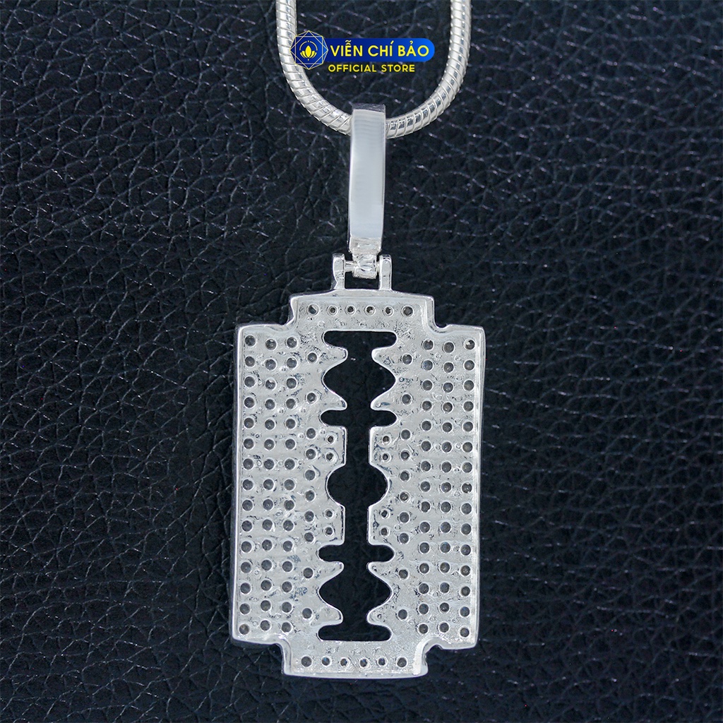 Mặt dây chuyền bạc nam đính đá chất liệu bạc 925 thời trang phụ kiện trang sức Viễn Chí Bảo M300235