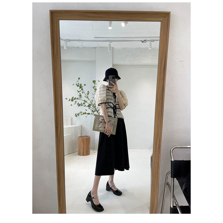 Giày Lolita đế viền quai hạt ngọc gót cao 7cm