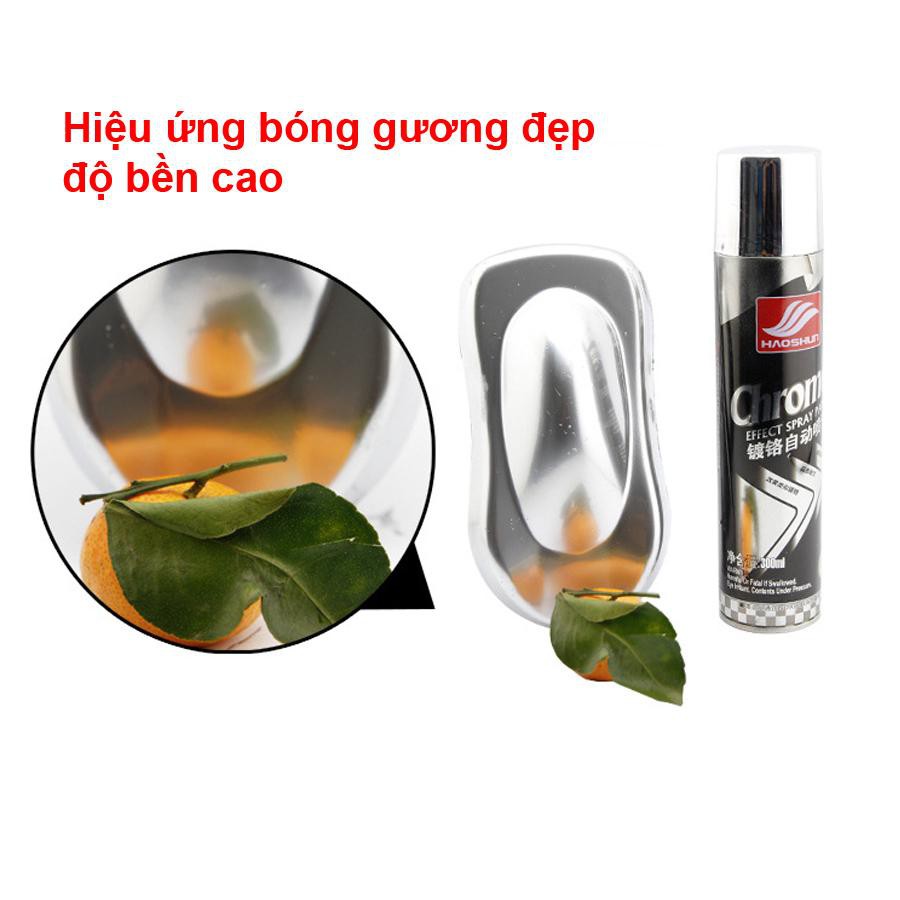 Sơn xịt mạ Chrome HaoShun inox sáng bóng xe máy, ô tô (400ml)