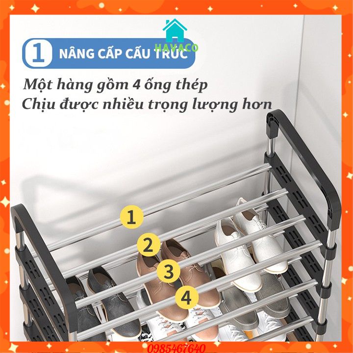 Kệ giày dép đa năng Inox 5 tầng  có thể tháo rời - HÀNG LOẠI TO CHẮC CHẮN