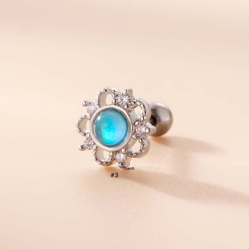 1 Khuyên Xỏ Sụn Tai Bằng Thép Không Gỉ 20Gauge Màu Xanh Dương