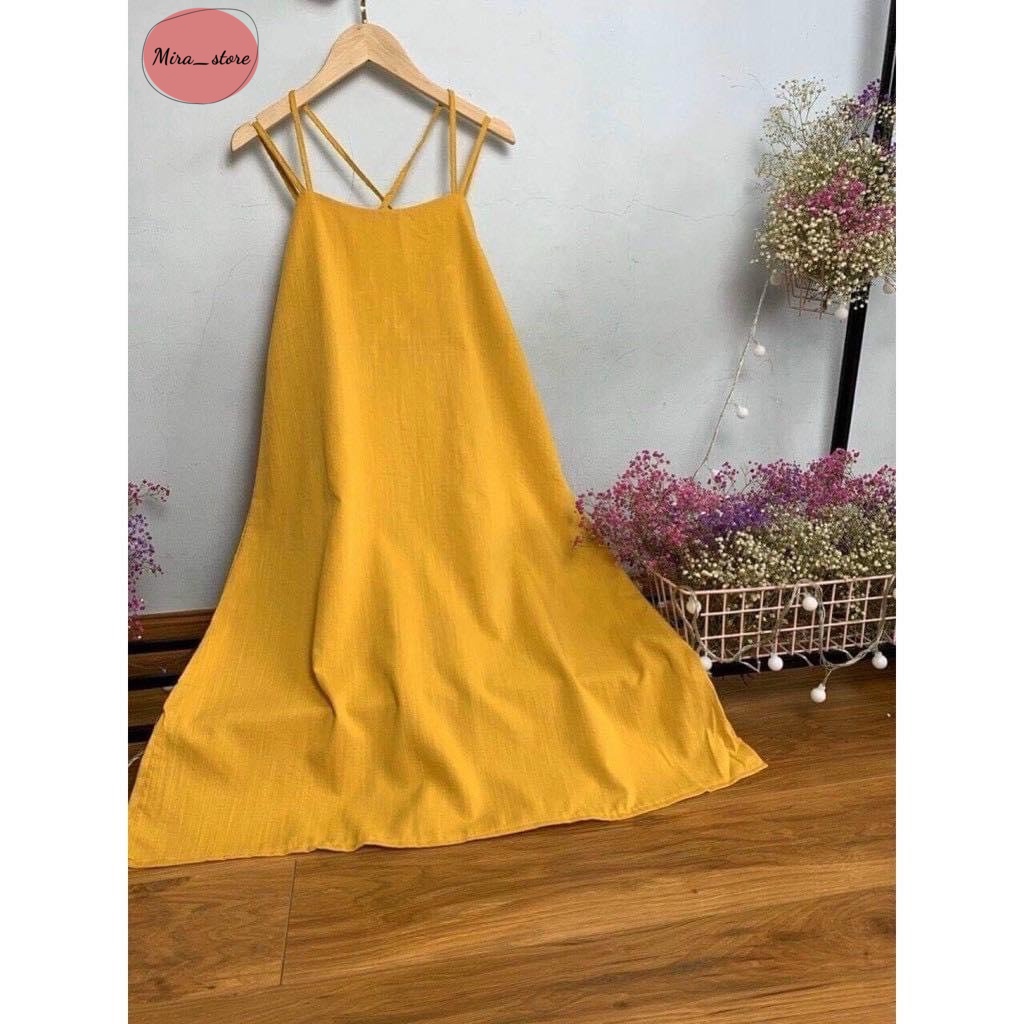 Váy Bầu[FREESHIP]Đầm Bầu Dáng Suông Hai Dây HaI Màu