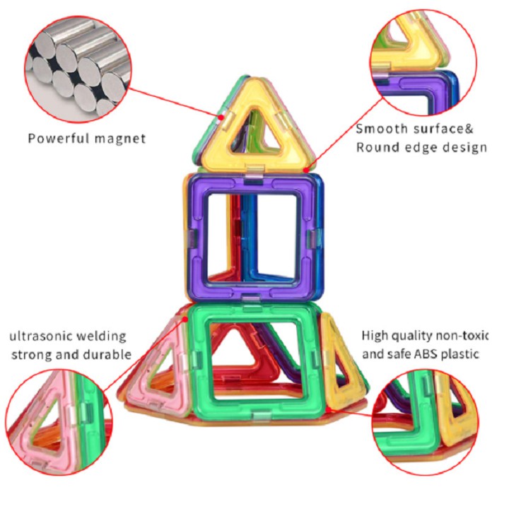 Đồ chơi xếp hình nam châm bằng nhựa nhiều kiểu tùy chọn độc đáo cho bé