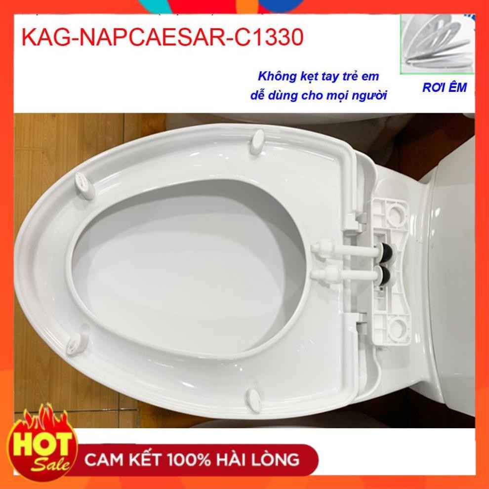 Nắp đậy bồn cầu Caesar C1330, nắp rơi êm bàn cầu 2 khối thân dài inax C504-C702, Viglacer giá tốt chất lượng tốt