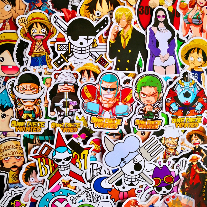 ❉ One Piece Series 04 Stickers ❉ 50Pcs/Set Anime DIY Fashion Waterproof  Mixed Luggage Laptop Skateboard Doodle Decals Stickers