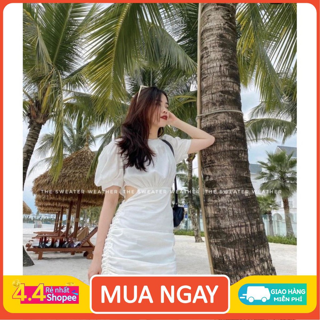 [HOT TREND+ ẢNH VIDEO THẬT] Váy liền thân⚡FREESHIP⚡Váy ngắn rút dây 2 bên, cắt out hông kiểu đẹp, phong cách nữ tính