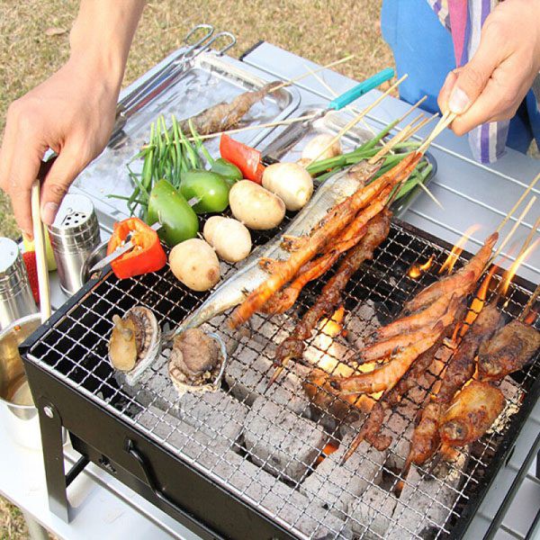 [FREESHIP] Bếp nướng than hoa không khói BBQ ngoài trời cao cấp + Tặng Kèm Vỉ Nướng