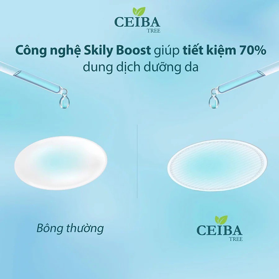 Bông tẩy trang Ceiba 100% cotton organic (80140 Miếng)