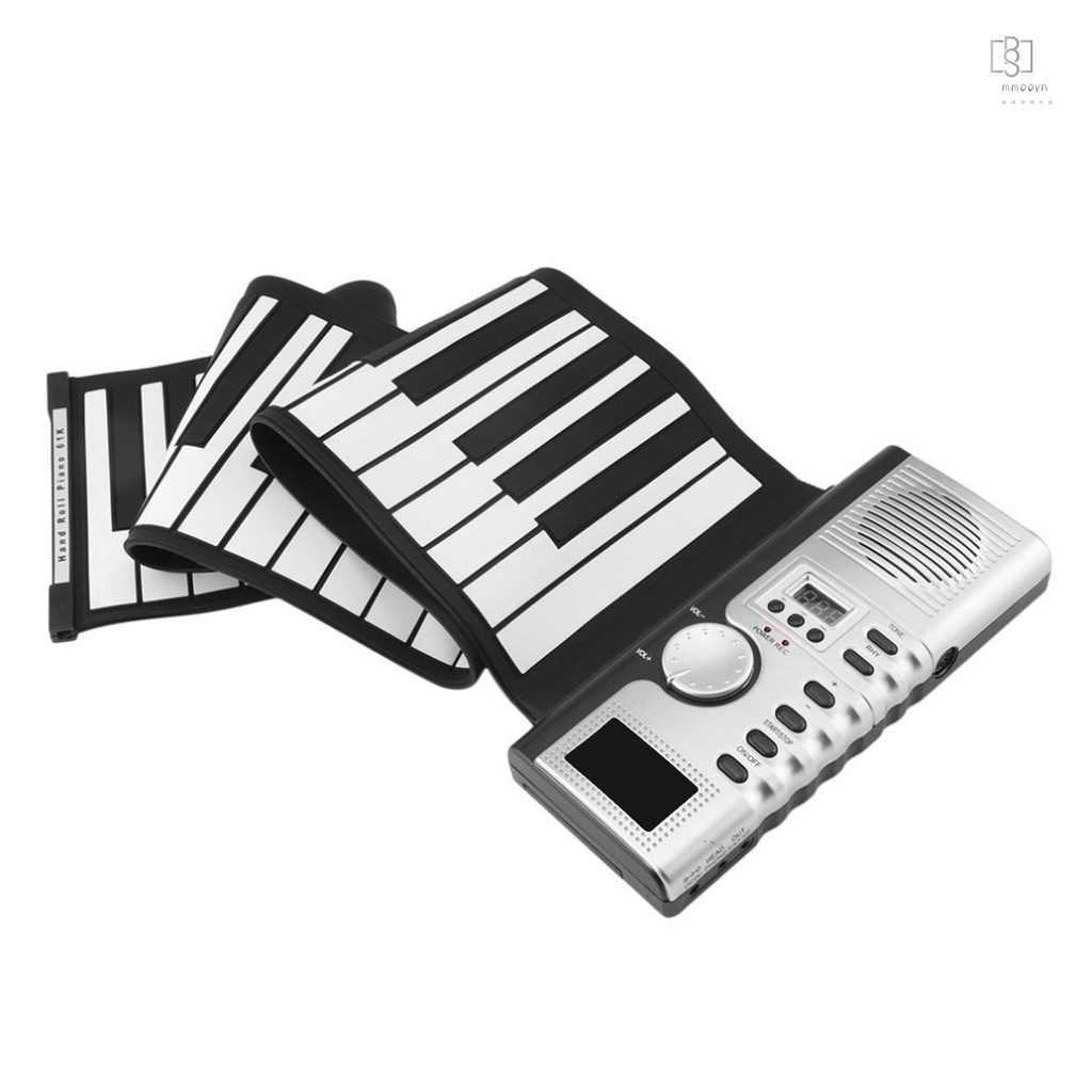 Đàn Piano Cuộn 61 Phím Bằng Silicon Mềm Có Màn Hình LCD Và Chức Năng Ghi Âm Cho Người Mới Bắt Đầu