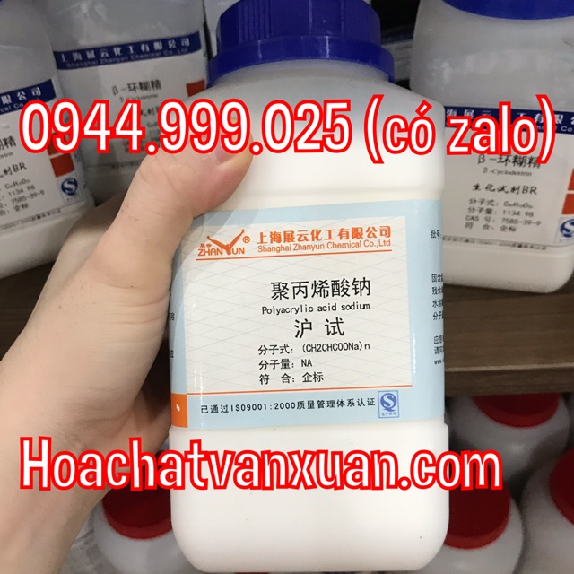 Hóa chất Sodium polyacrylate CAS 9003-04-7 (C3H3NaO2)n polyacrylic aci.d sodium lọ 500g