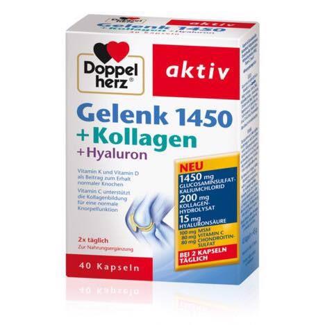Viên Uống Bổ Xương Khớp Gelenk 1450 Kết Hợp Kollagen Và Hyaluron Doppelherz Đức, Hộp 40 viên