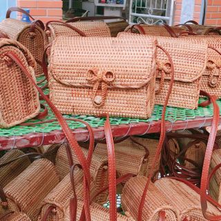 Túi mây tre đan, (túi cói đi biển)