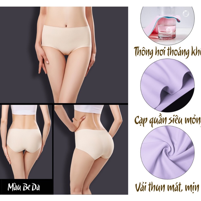 Quần Lót Nữ Trơn - Quần Lót Su Đúc Thun Lạnh Không Đường May S73 LOTNU03
