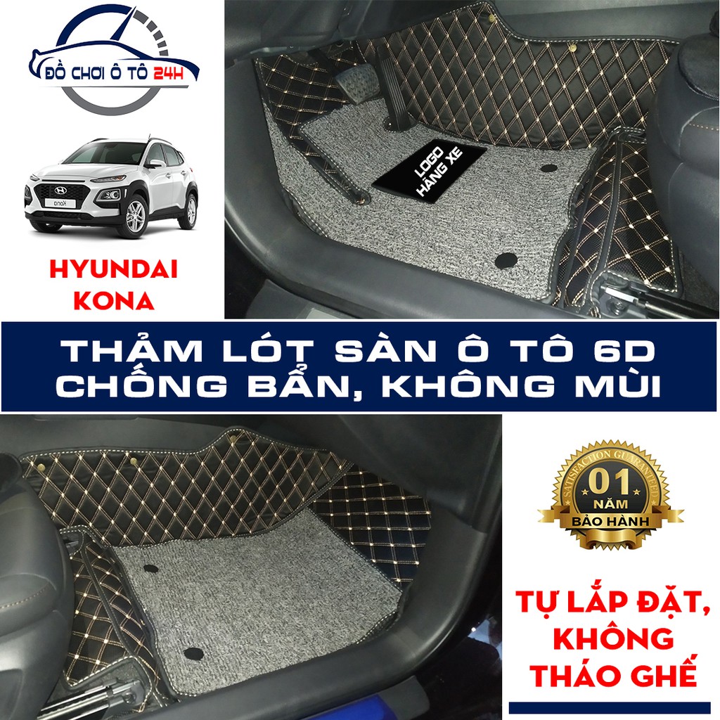 Thảm lót sàn ô tô 5D 6D Hyundai Kona 2018-2021 bảo vệ sàn xe, không mùi, không thấm nước